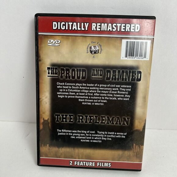 2 FILMS CHUCK CONNERS THE PROUD AND THE DAMNED THE RIFLEMAN DVD MOVIES - Picture 2 of 4